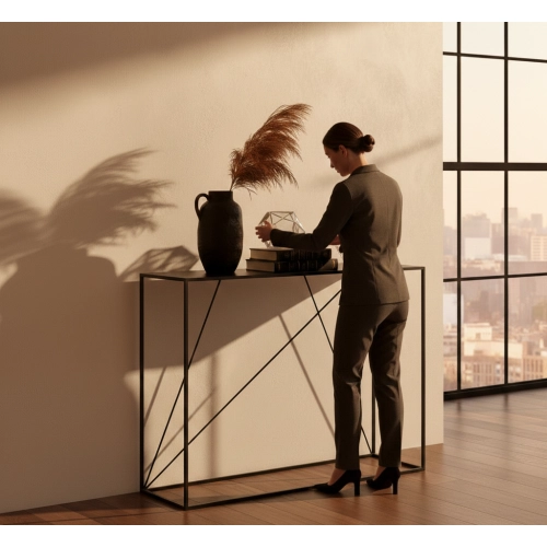 SKD-82 KONSOLA LOFT INDUSTRIALNA STAL CZARNA STAL NIERDZEWNA INOX